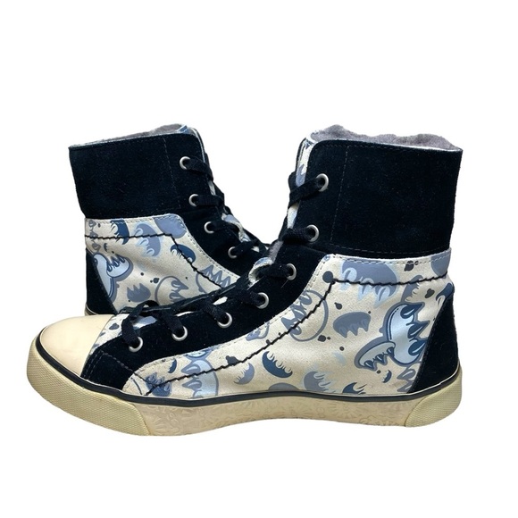 UGG Stellah‎ Claw Graffiti Fur Lined Hightop Sneakers Short Boots Womens 8 DISC - Picture 2 of 14